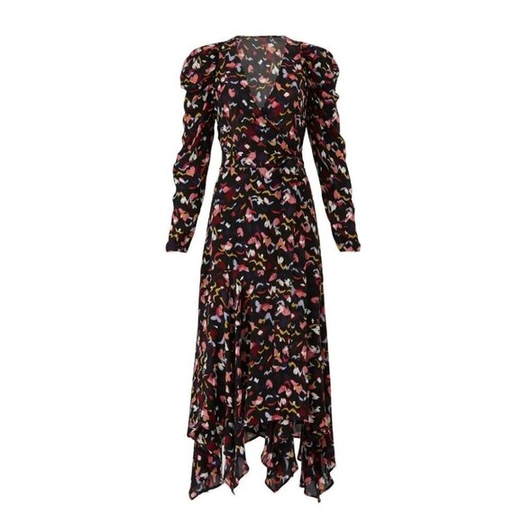 A.L.C Black Red Tianna Midi Wrap Dress $695 - Picture 6 of 11